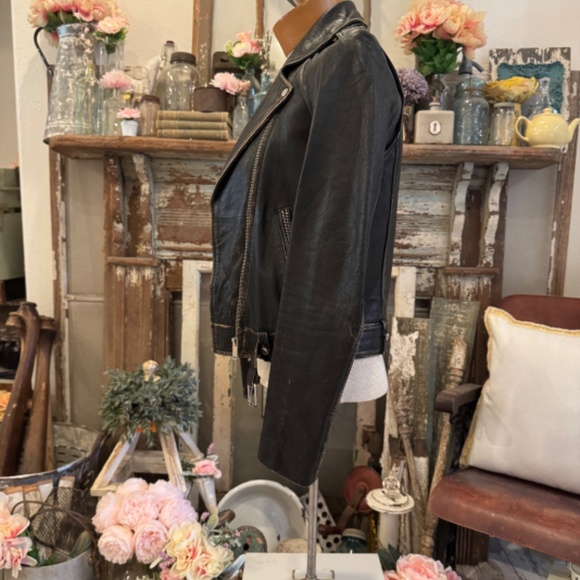 Real Leather ZARA BLACK MOTORCYCLE JACKET DISTRESSED Buttery Soft Leather | M - Picture 8 of 13